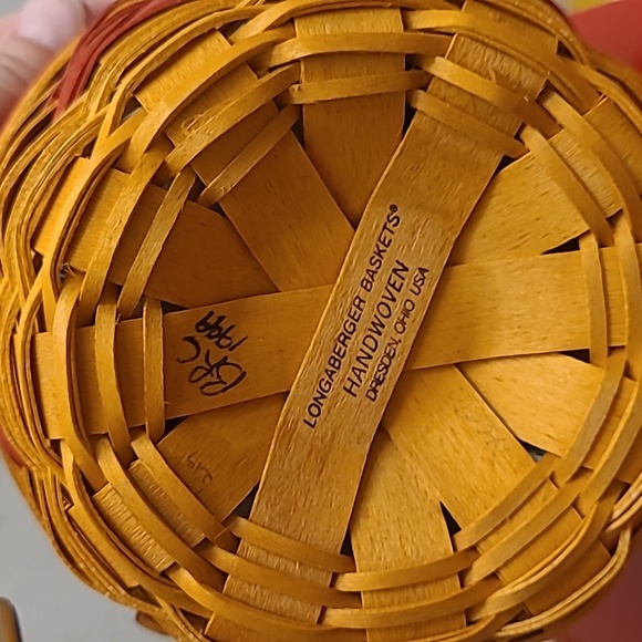 Longaberger Small 2004 Tree Trimming Basket Combo *PEPPERMINT* - Picture 5 of 6